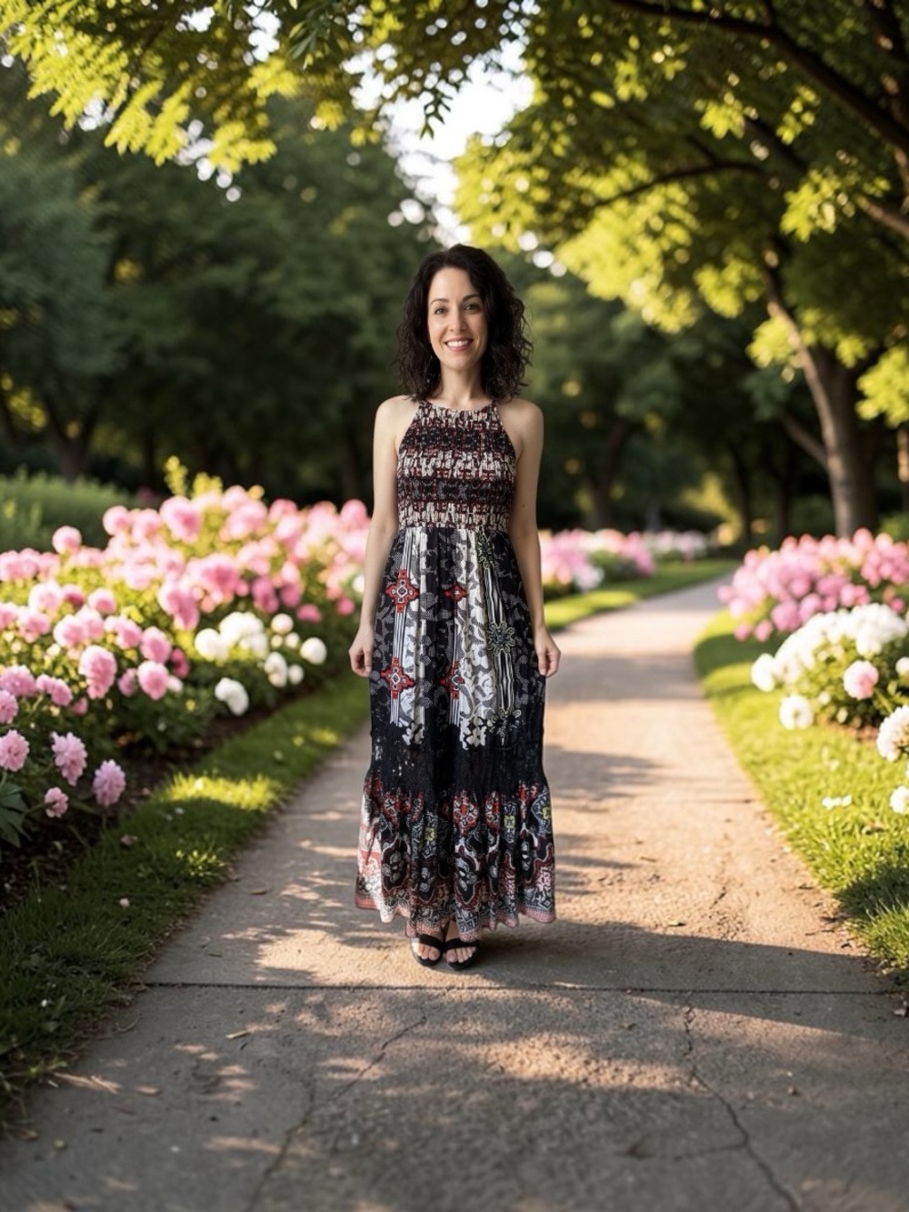 Anthropologie Bhanuni by Jyoti Tiered Maxi Dress Boho Print
Size 4 NWOT